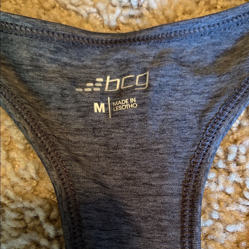 bcg Dark Gray Racerback Training Turbo Melange Tank Size Medium NWT - Picture 2 of 6